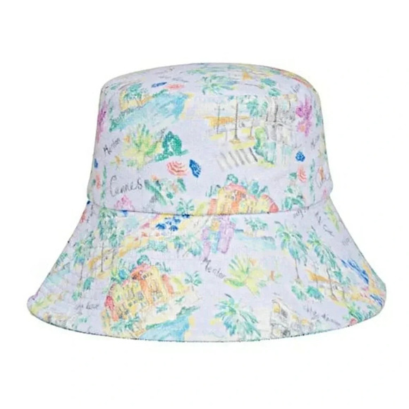 Jocelyn Women's The Monaco Reversible Bucket Hat Blue Multi O/S (MSRP $70) - Picture 1 of 6